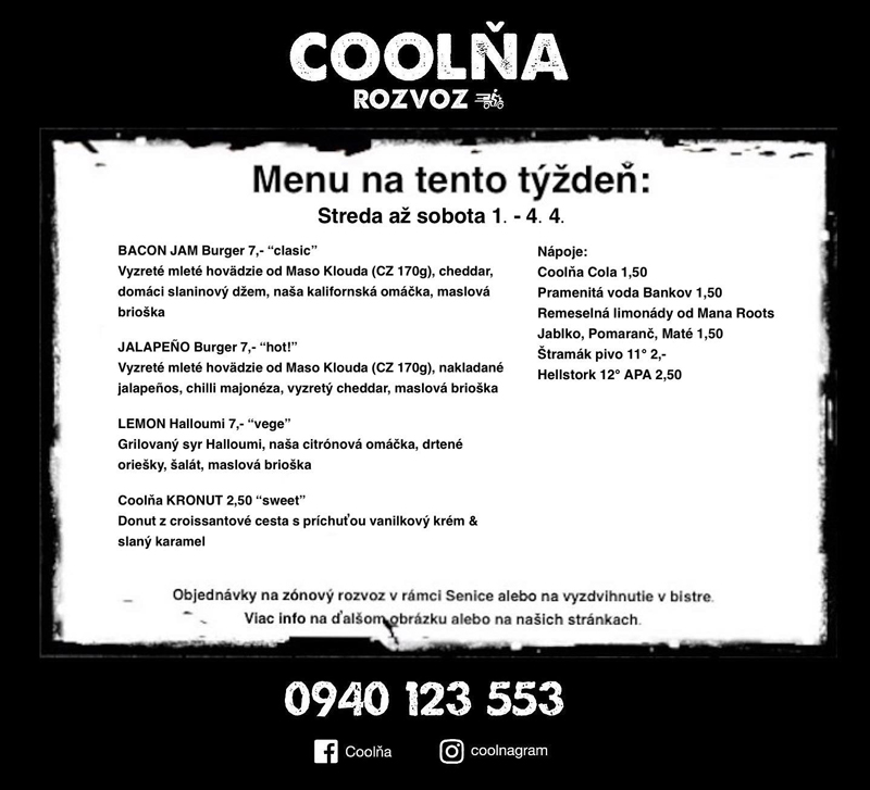 Coolna Menu na aktualny tyzden